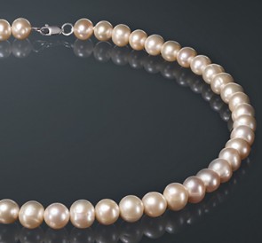 Ожерелье из розового жемчуга р950с40с: розовый пресноводный жемчуг, серебро 925°