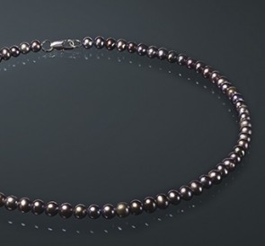 Ожерелье из жемчуга ч065в40с: чёрный пресноводный жемчуг, серебро 925°